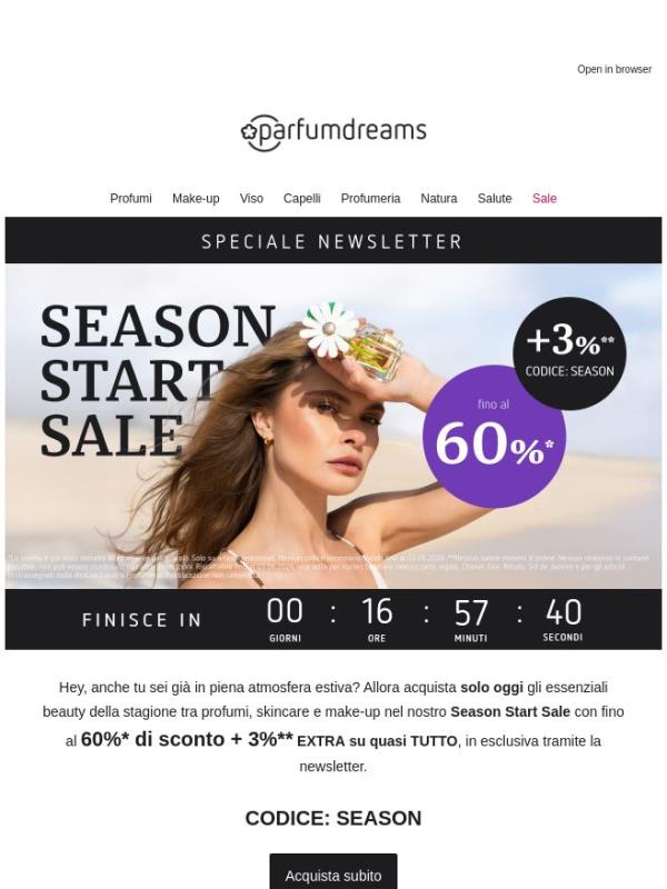 Solo oggi: fino al -60% + 3% EXTRA 🚨