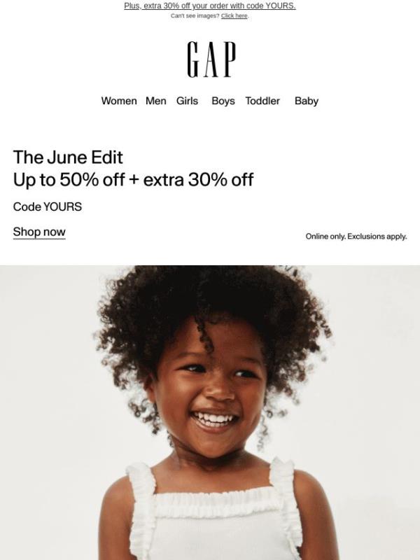 Up to 50% off is waiting for you at our June Edit