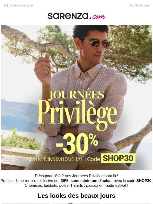 ✨ -30% RIEN QUE POUR VOUS pendant les Journées Privilège