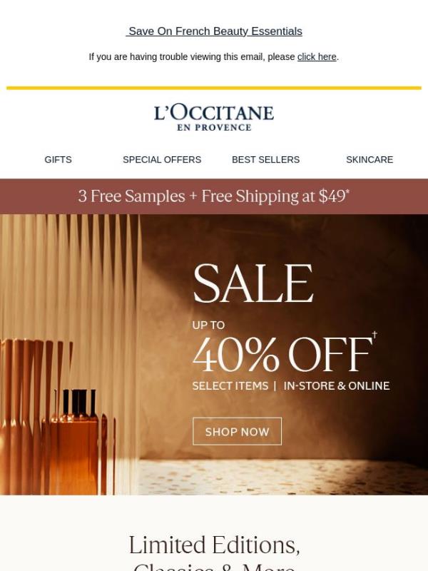 Up to 40% Off Is On