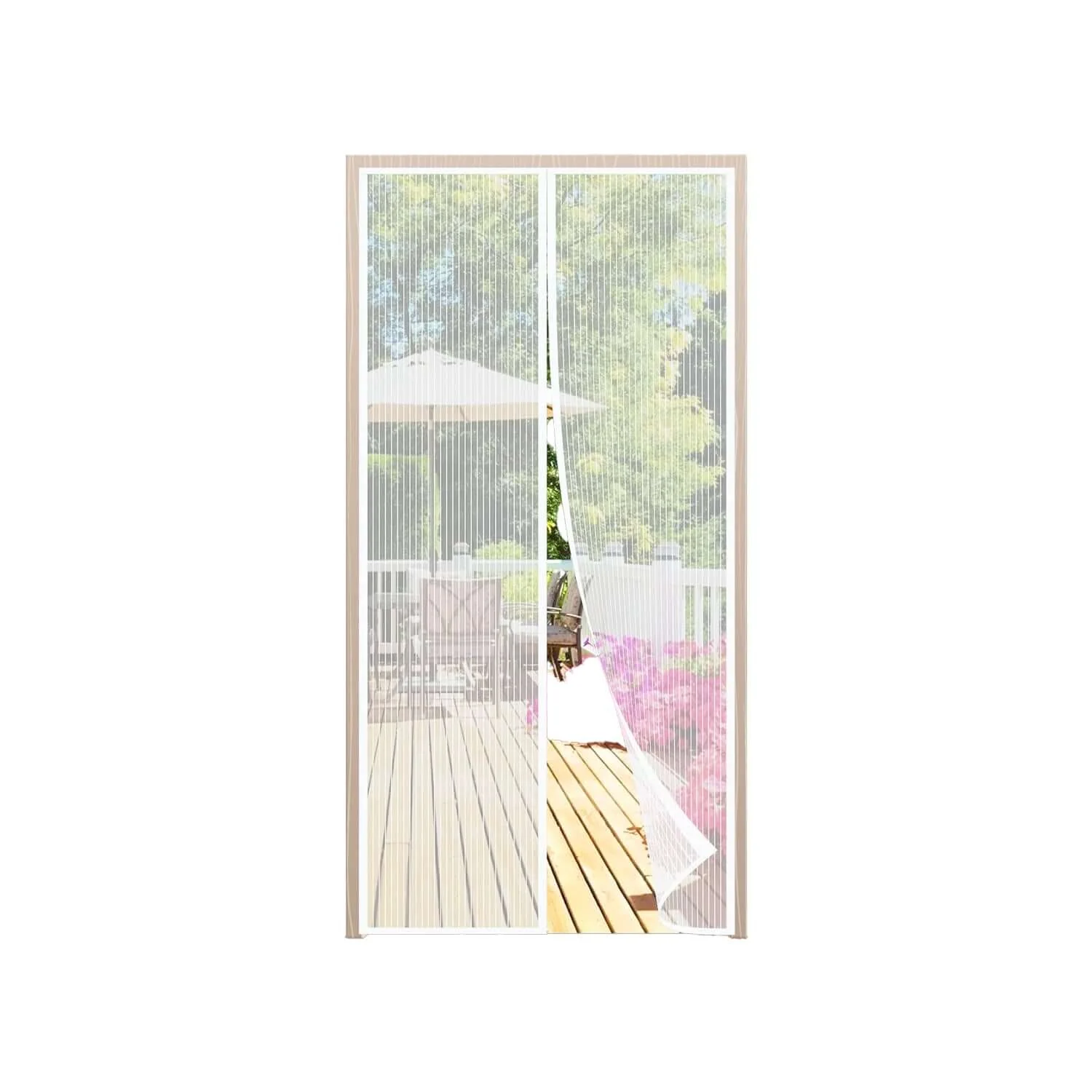 Image of Zanzariera con Chiusura Magnetica 240x140 cm per Porte, Balconi e Terrazzi