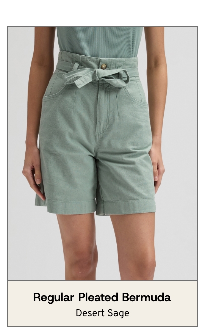 Regular Pleated Bermuda