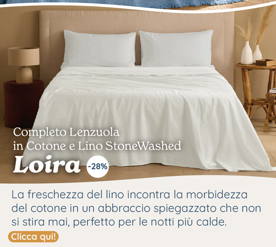 Completo Lenzuola Cotone e Lino StoneWashed No Stiro - Loira