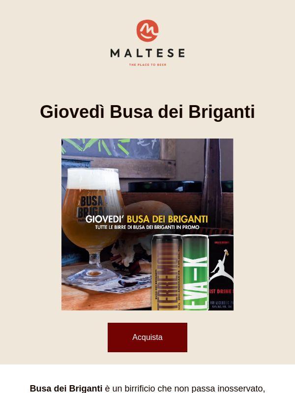🍺 Giovedì Busa dei Briganti — tutte le birre in promo