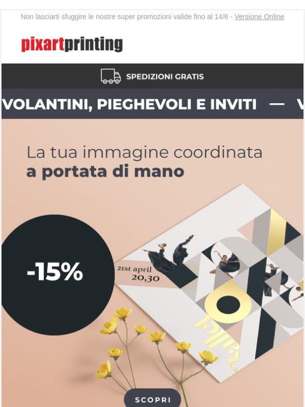 Volantini, pieghevoli e inviti al -15%. Lasciati tentare dalle nostre offerte!