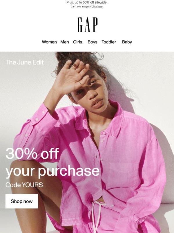 Here's a 30% off code — combinable with other deals