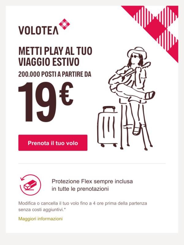 Vola da 19€, e alza il volume dell’estate