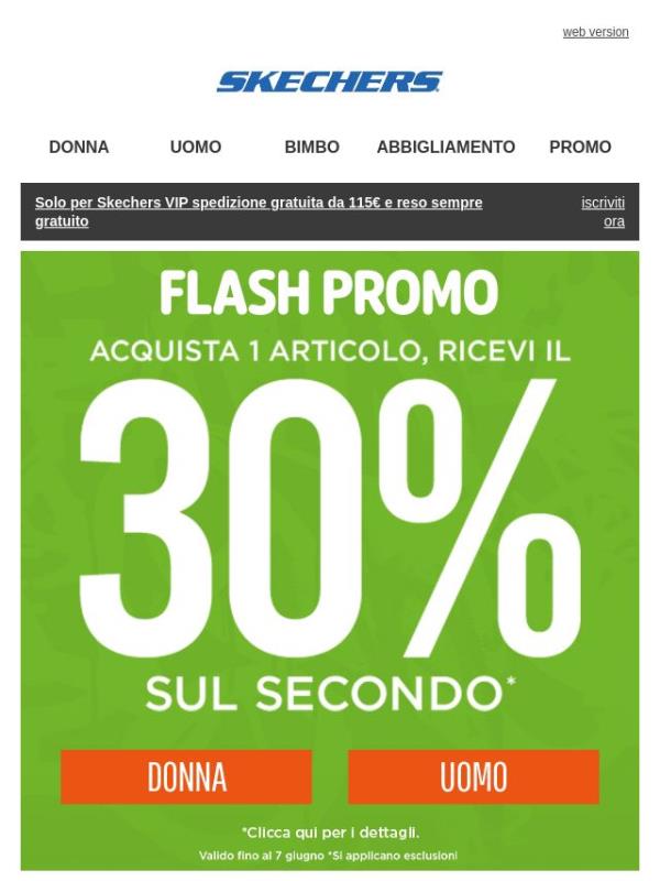 FLASH PROMO: -30% sul secondo articolo