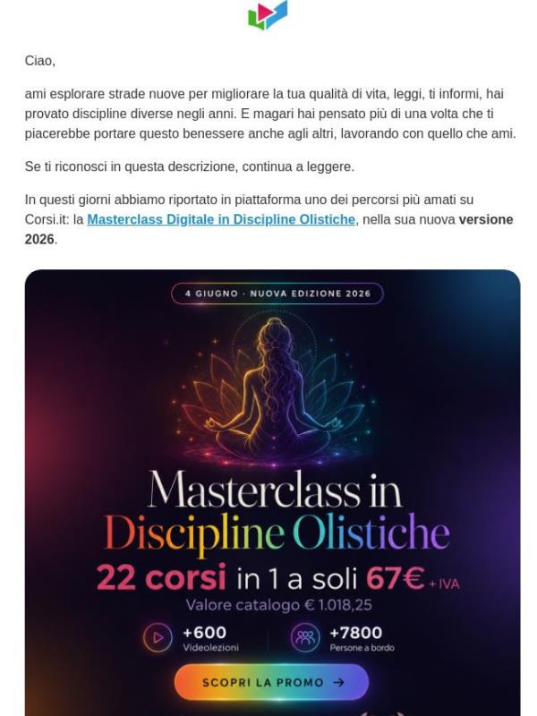(Novità 2026) Hai sempre amato le discipline olistiche?