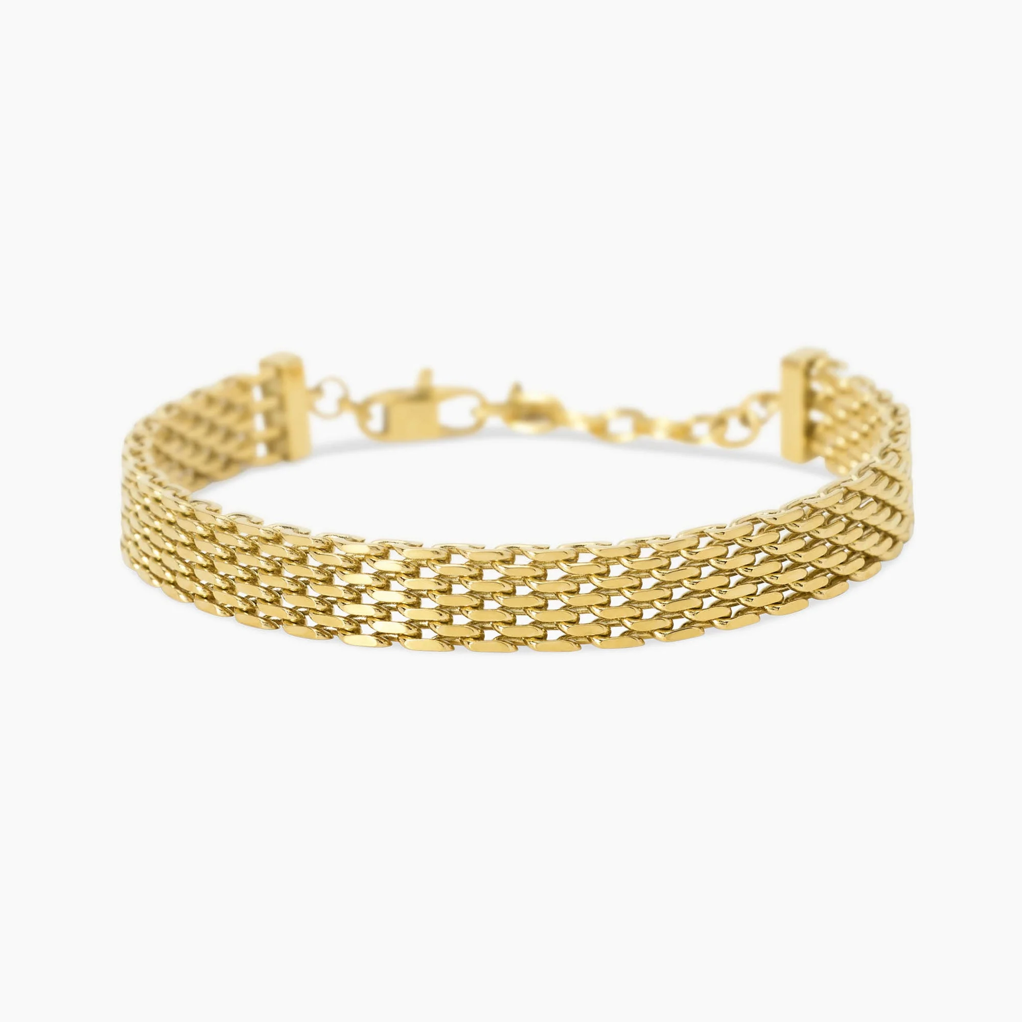 Image of Bracciale regolabile dorato con catena mesh STYLE 72