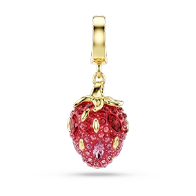 Charm Idyllia, Taglio misto, Fragola, Rosso, Placcato color oro