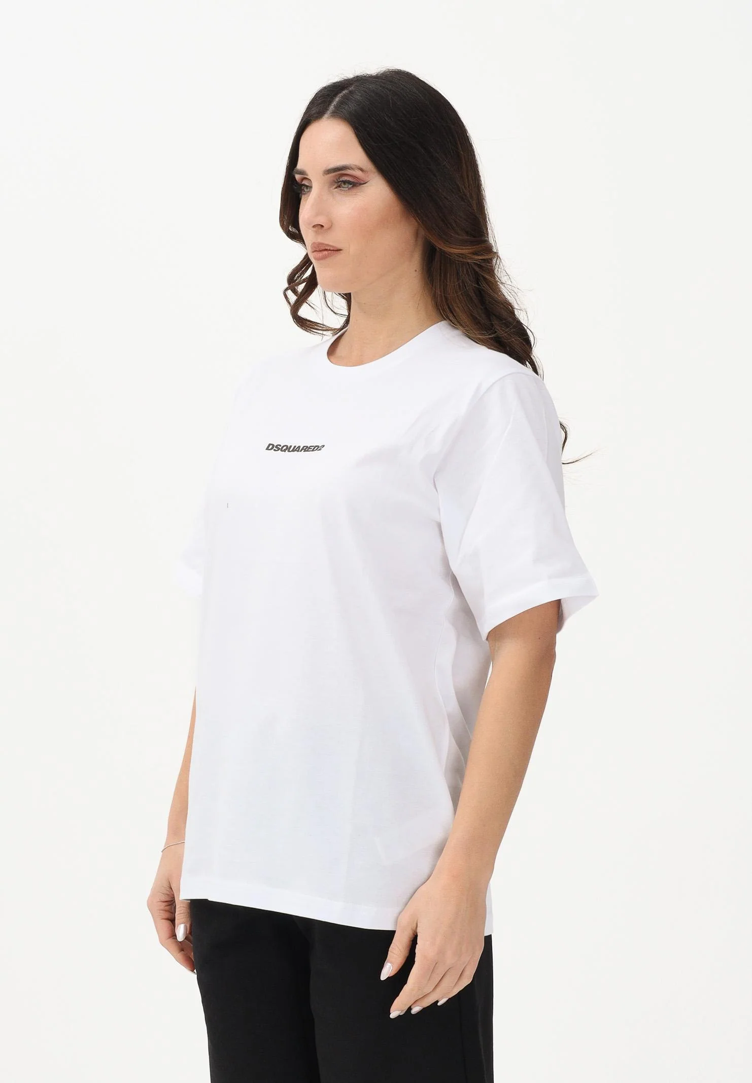 Image of DSQUARED2 T-shirt a manica corta bianca per donna, ragazzi e bambini con logo DSQUARED2