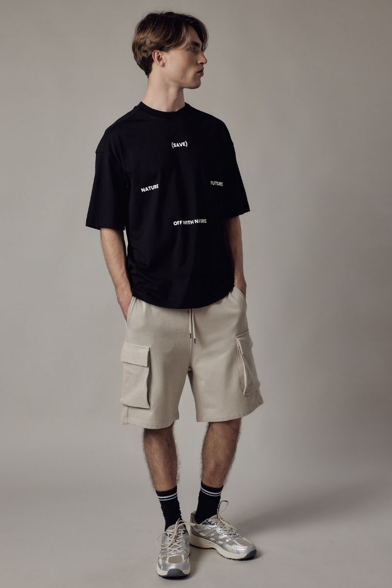 Pantaloncino Cargo Loose Fit Beige