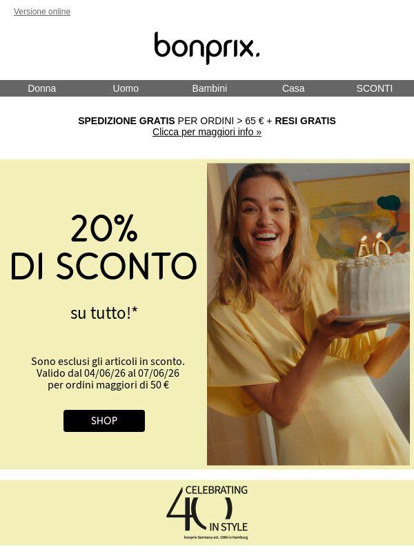 Anniversario: gran finale | 20% di sconto su tutto 🤩