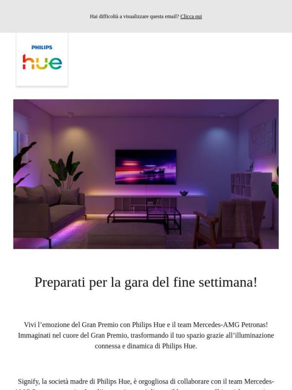 Illumina il Gran Premio: Philips Hue x Mercedes-AMG Petronas