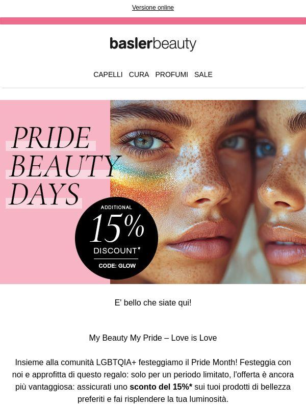 Speciale prideDAYS: 15% di sconto sui tuoi prodotti di bellezza preferiti