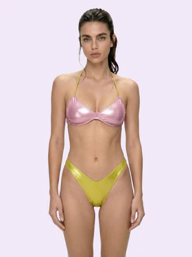 Bikini Donna F**K Crazy Fascia con  Americano Fisso Verde SW0511-GN