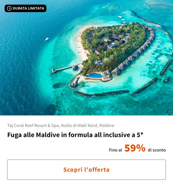 Fuga alle Maldive in formula all inclusive a 5*