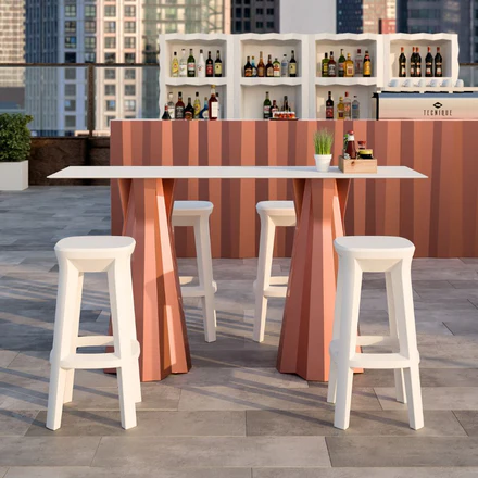 FROZEN STOOL PLUST 39x38x74H cm Sgabello con Poggiapiedi Design Moderno