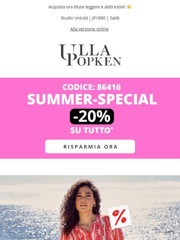 Approfittane subito: -20% su tutto! ⏳