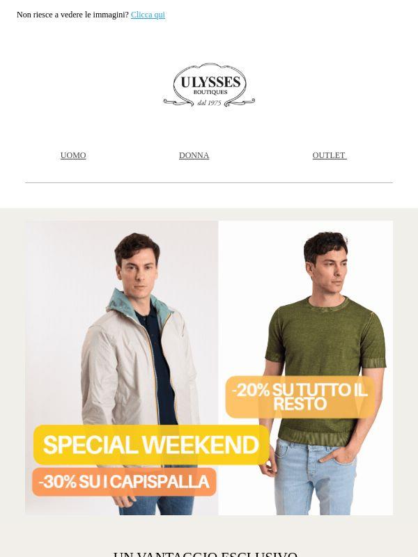 SPECIAL WEEKEND: -30% sui capispalla, -20% sul resto delle collezioni