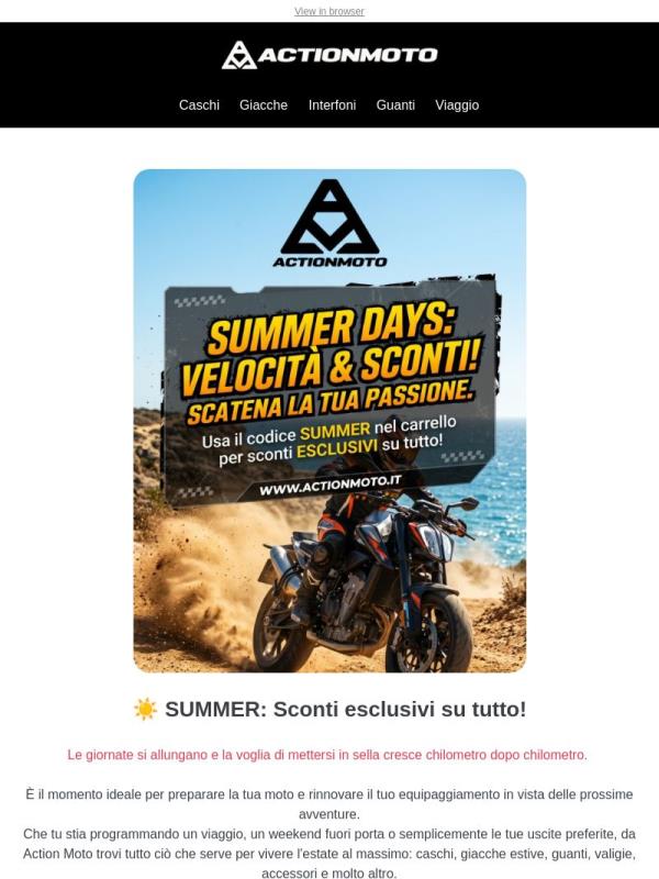 ☀️ SUMMER è arrivato: risparmia sul tuo prossimo acquisto!