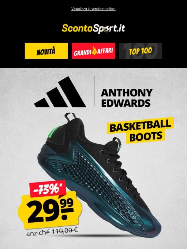 🏀 Scarpe da basket adidas x Anthony Edwards a soli 29,99 €
