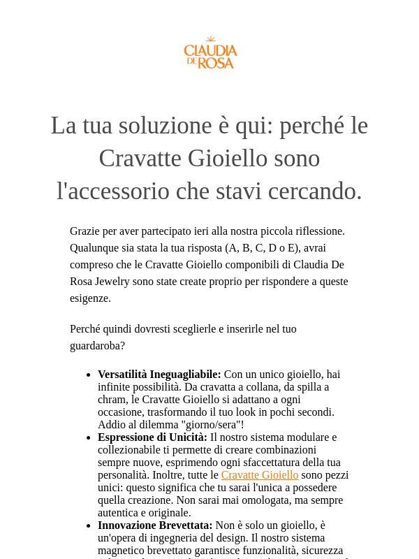La tua soluzione è qui: perché le Cravatte Gioiello sono l'accessorio che stavi cercando.