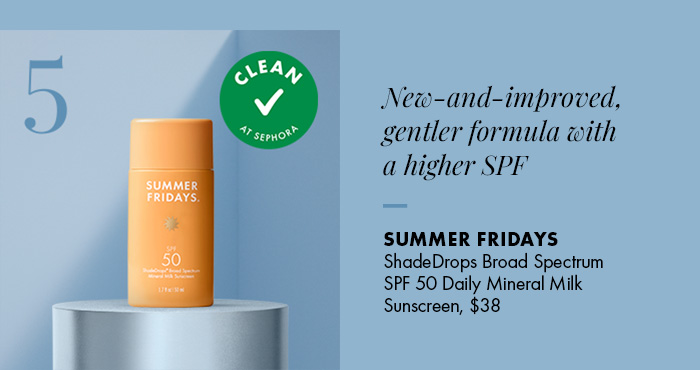 Summer Fridays Shade Drops Broad Spectrum SPF 50 Mineral Milk Sunscreen