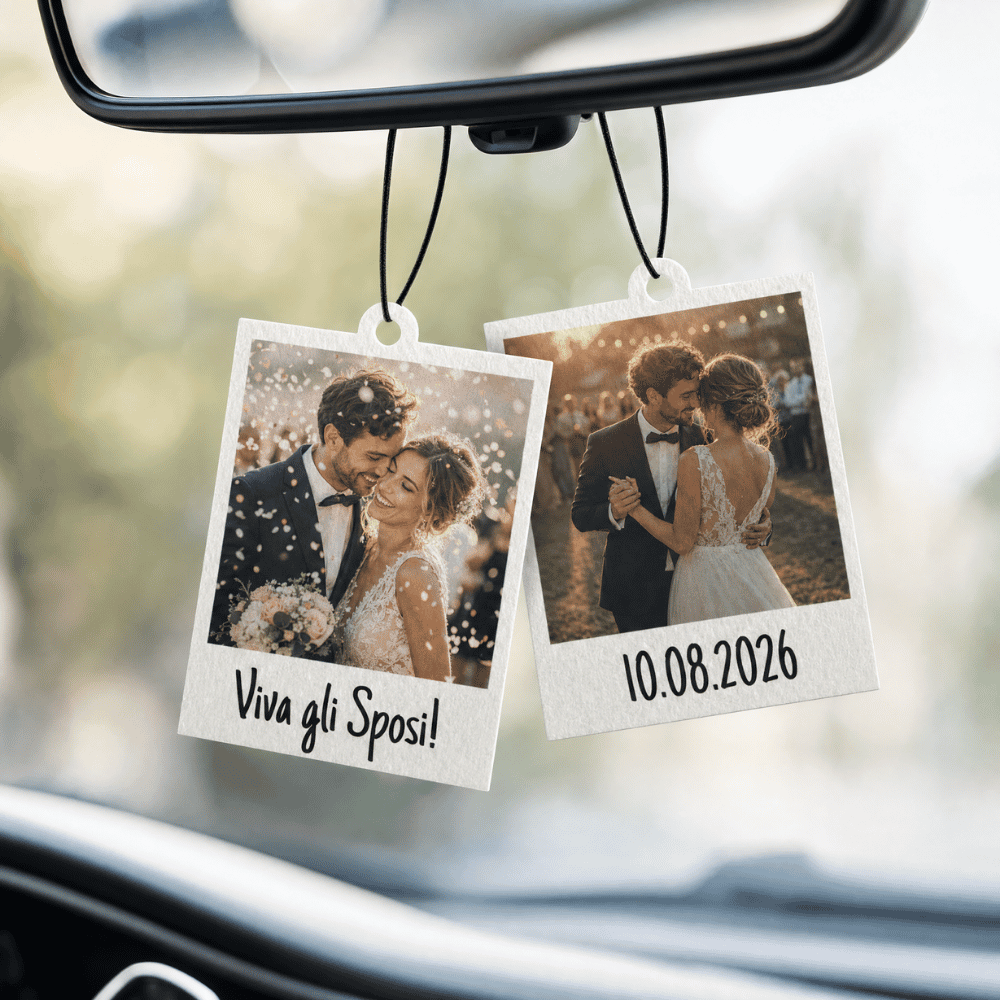 Image of Profumatore Auto Personalizzato in Stile Polaroid Set da 2