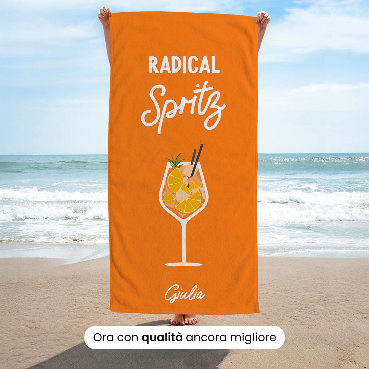Image of Telo Mare Personalizzato con Drink e Frasi