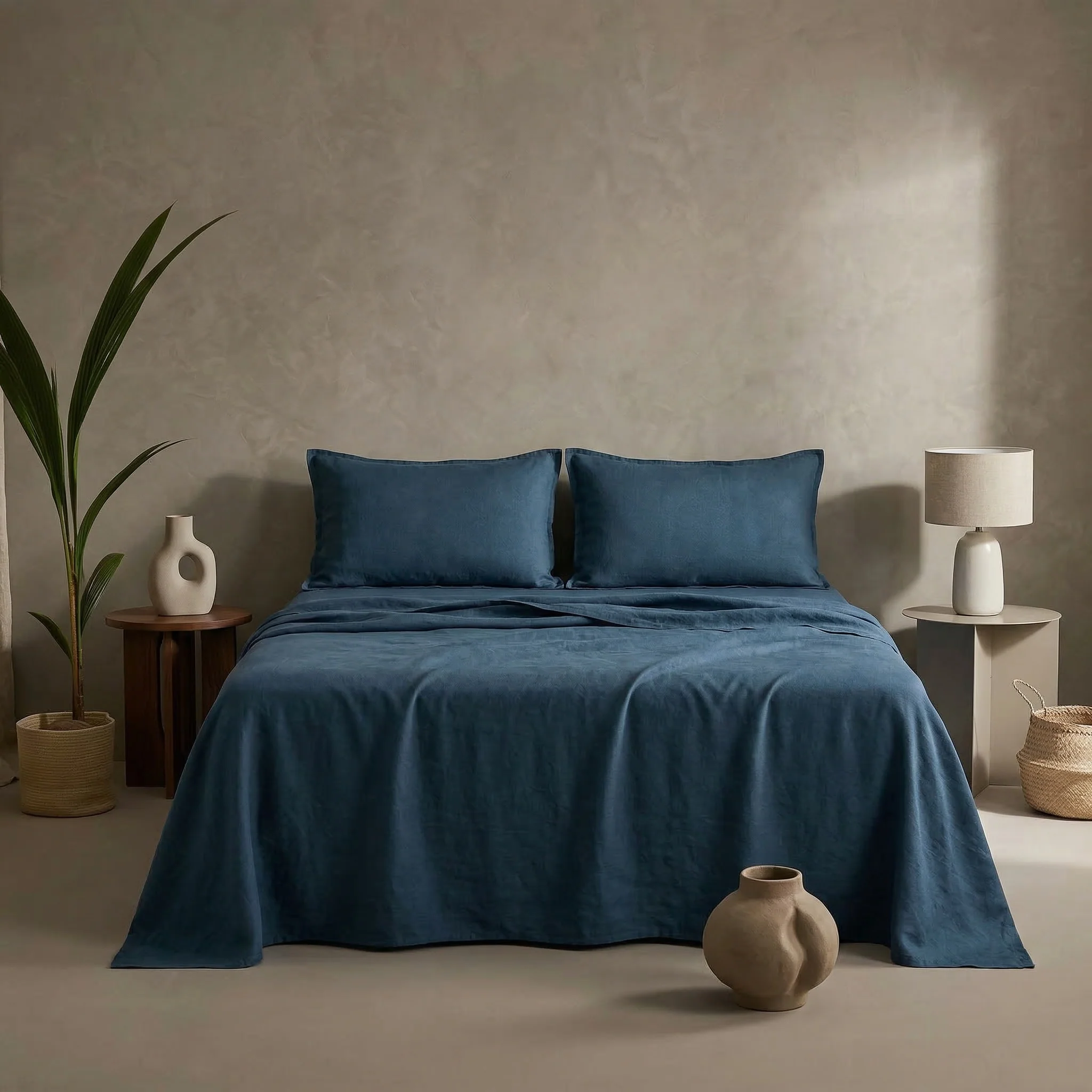 Image of Completo Lenzuola in Lino e <br>Cotone Stonewashed - <b>Sauvage