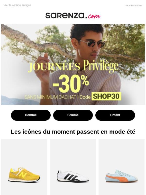 👟Converse, Gola, New Balance... -30% SANS minimum d'achat, juste pour vous !