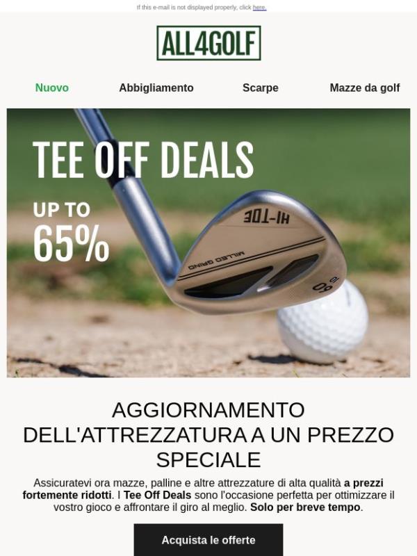 Fino a -65%: Top-Equipment nelle Offerte Tee Off