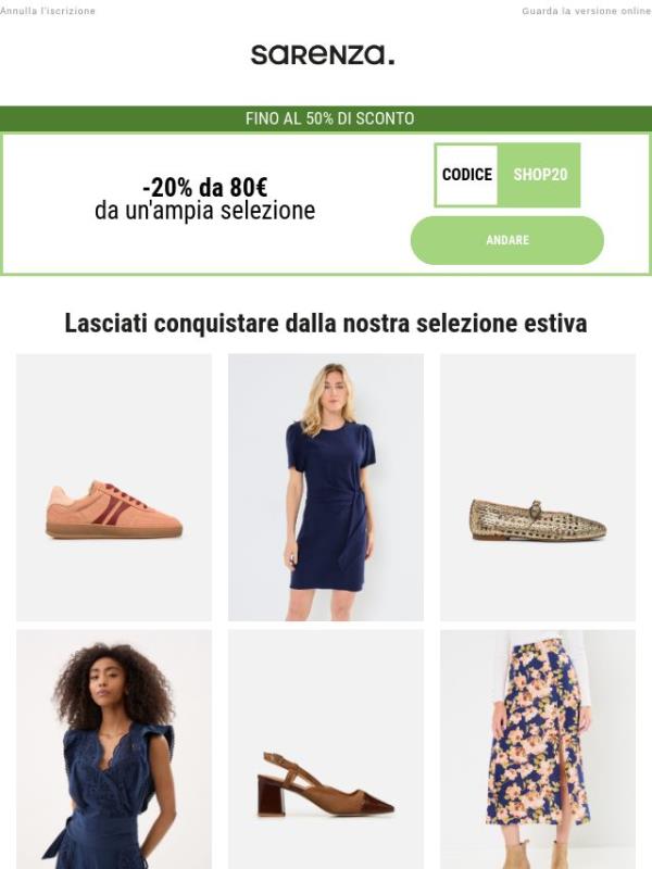 -20% da 80€! Approfittane con il codice SHOP20 ☀️
