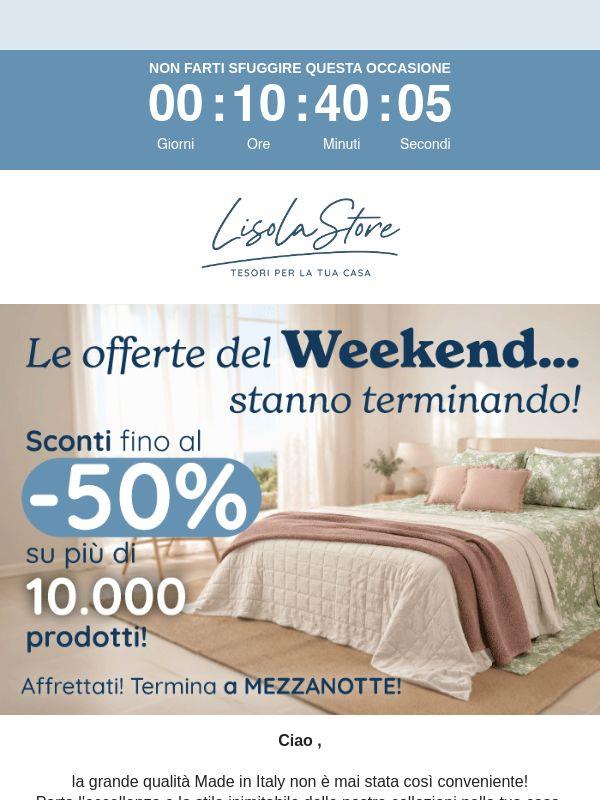 🏖️ La grande qualità Made in Italy con sconti fino al -50%: porta l'eccellenza in casa