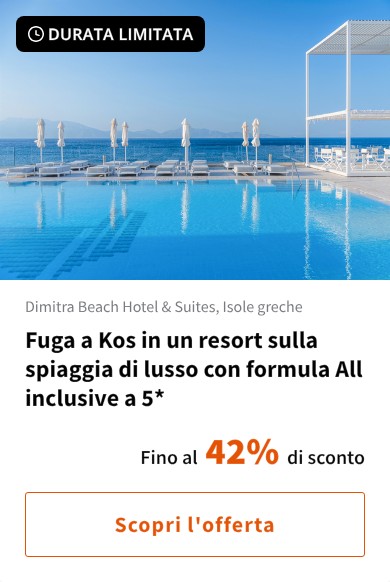 Fuga a Kos in un resort sulla spiaggia di lusso con formula All inclusive a 5*