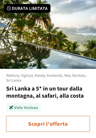 Sri Lanka a 5* in un tour dalla montagna, al safari, alla costa