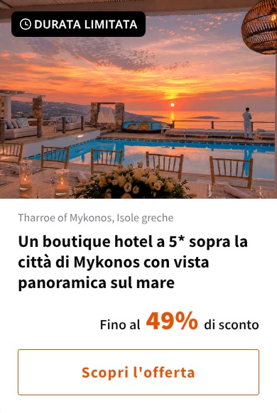 Un boutique hotel a 5* sopra la città di Mykonos con vista panoramica sul mare