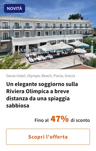 Un elegante soggiorno sulla Riviera Olimpica a breve distanza da una spiaggia sabbiosa