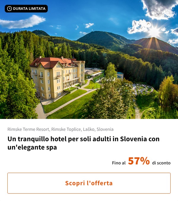 Un tranquillo hotel per soli adulti in Slovenia con un'elegante spa