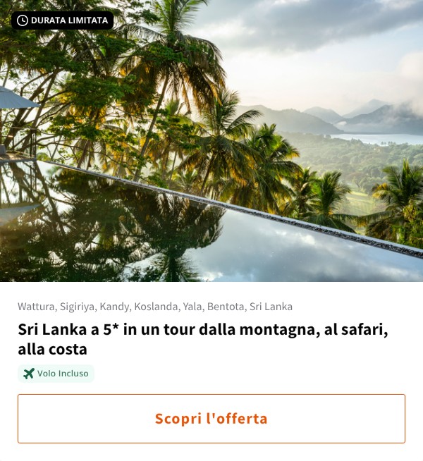 Sri Lanka a 5* in un tour dalla montagna, al safari, alla costa