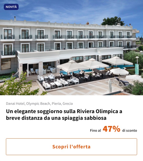 Un elegante soggiorno sulla Riviera Olimpica a breve distanza da una spiaggia sabbiosa