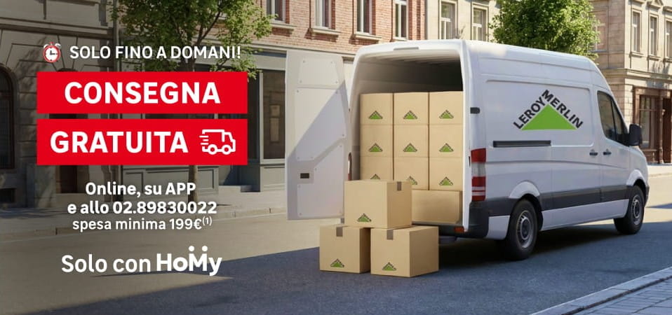 Consegna gratuita solo fino a domani solo con Homy