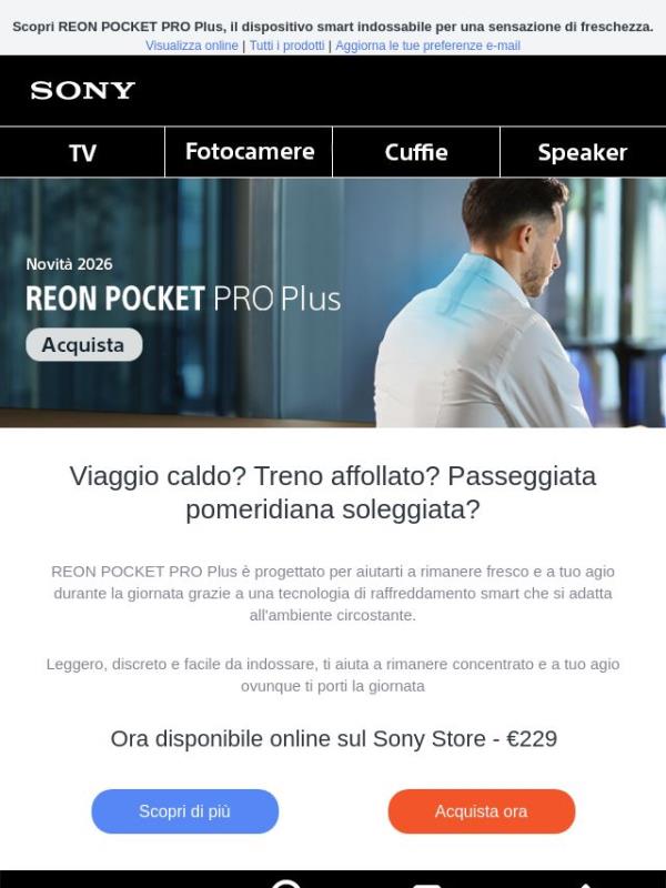 Sconfiggi il caldo con il REON POCKET PRO Plus