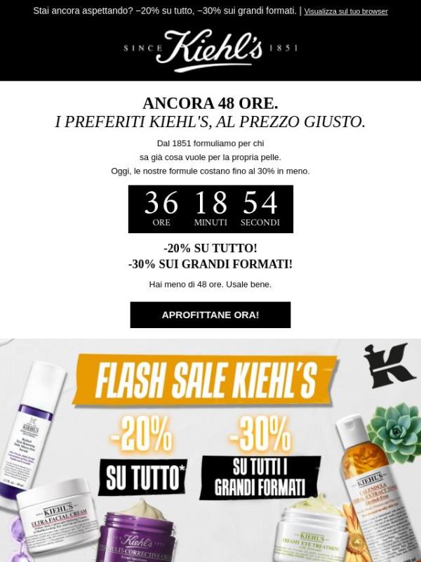 Ultime ore di Flash Sale Kiehl's ⌛