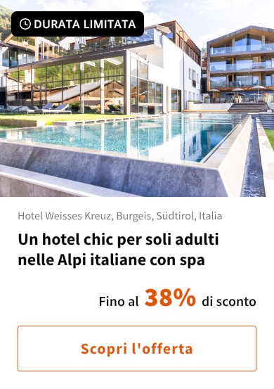Un hotel chic per soli adulti nelle Alpi italiane con spa