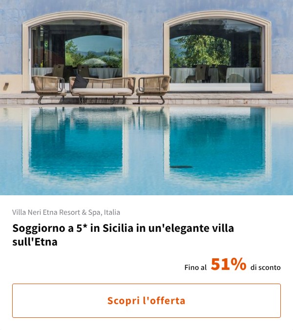 Soggiorno a 5* in Sicilia in un'elegante villa sull'Etna