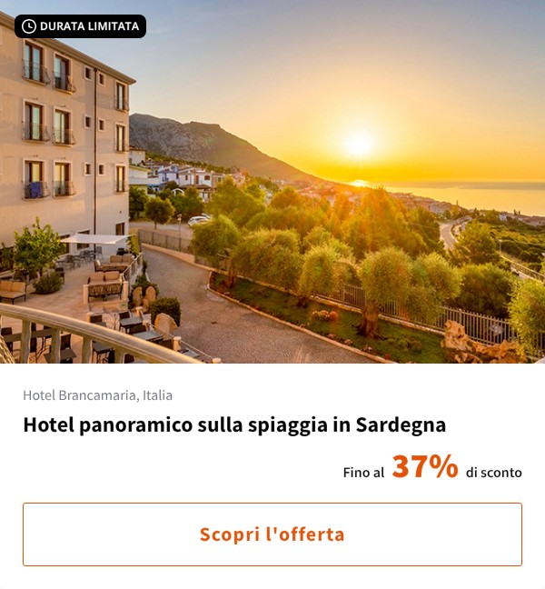 Hotel panoramico sulla spiaggia in Sardegna