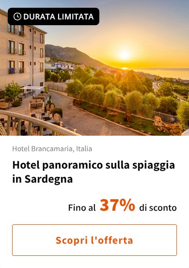 Hotel panoramico sulla spiaggia in Sardegna